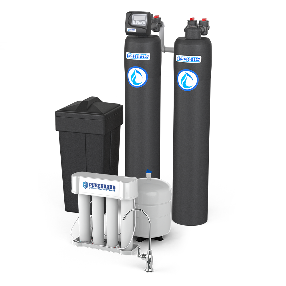 Full water softener and water conditioning with RO water drinking water system